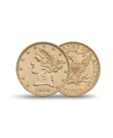 Gouden munt 5 dollar VS - Op voorraad bij VIRTU LUXURY MARSEILLE.