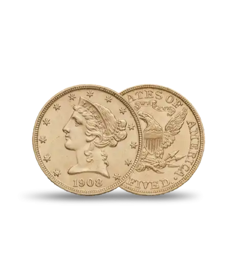 Pièce Or 5 dollars USA - En Stock chez VIRTU LUXURY MARSEILLE.