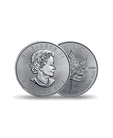 MAPLE LEAF Zilveren munt beschikbaar bij VIRTU LUXURY