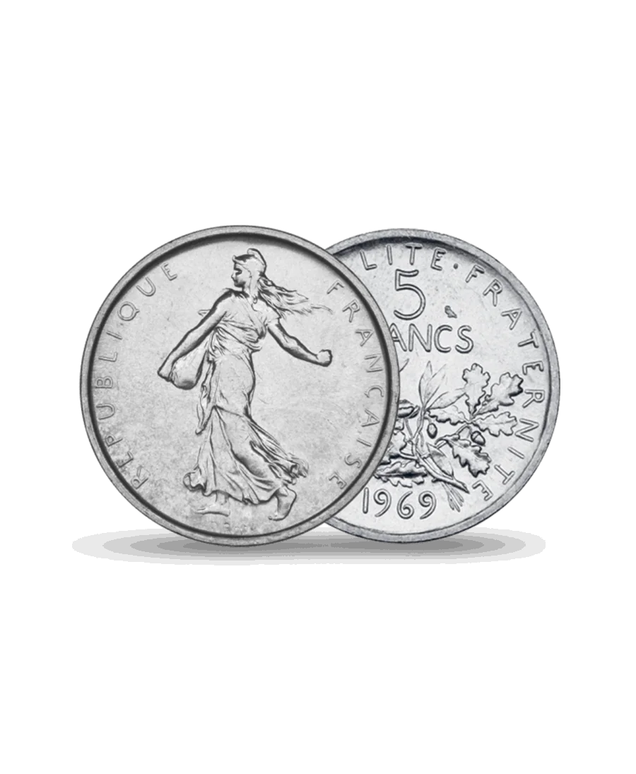 Pièce de 5 francs SEMEUSE Argent disponible chez VIRTU LUXURY Pièce de 5 francs SEMEUSE Argent disponible chez VIRTU LUXURY