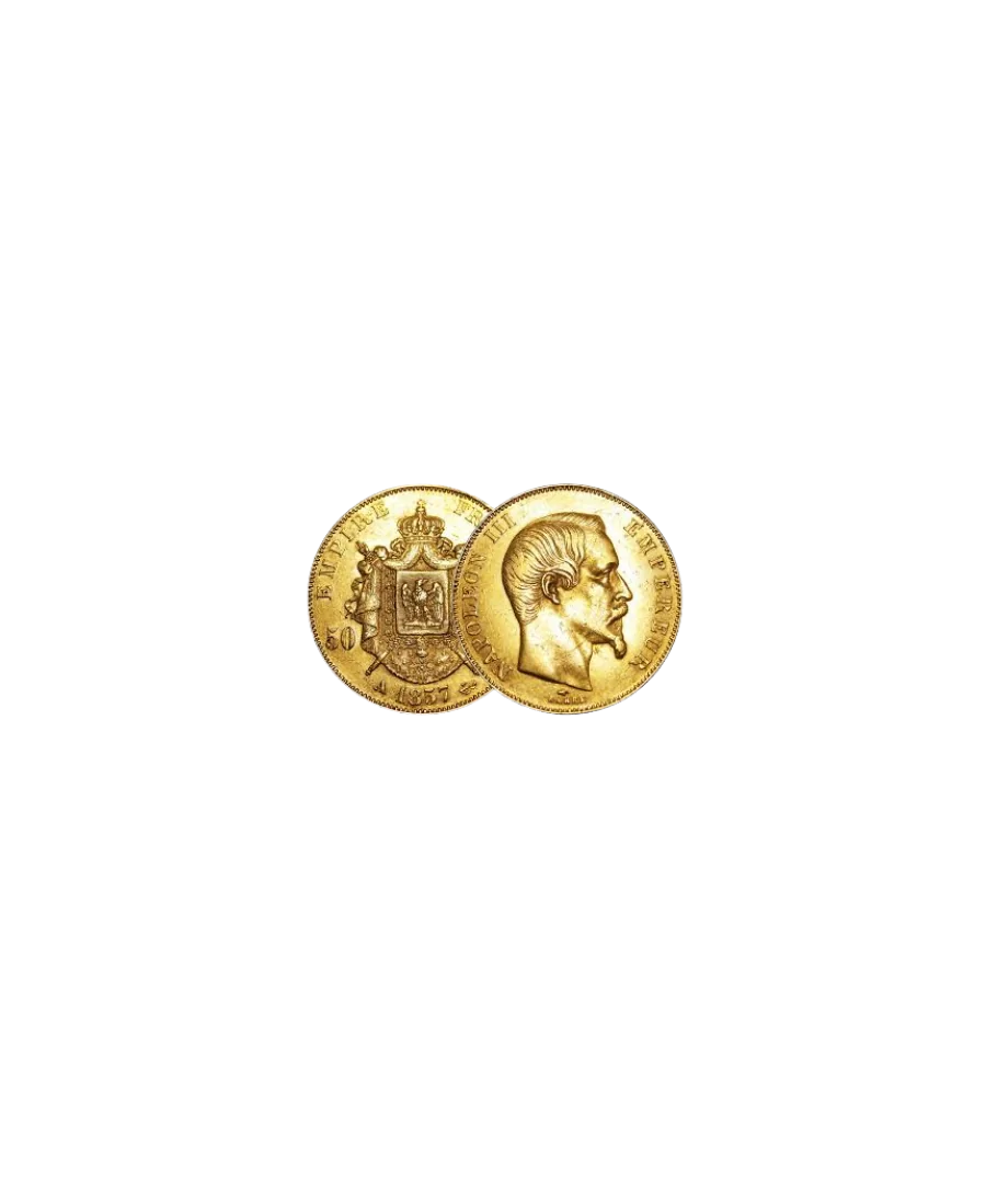 Gouden munt van 50 frank verkrijgbaar bij VIRTU LUXURY Gouden munt van 50 frank verkrijgbaar bij VIRTU LUXURY