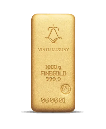 Goudbaar van 1 kg 24k puur goud te koop verkrijgbaar bij VIRTU LUXURY
