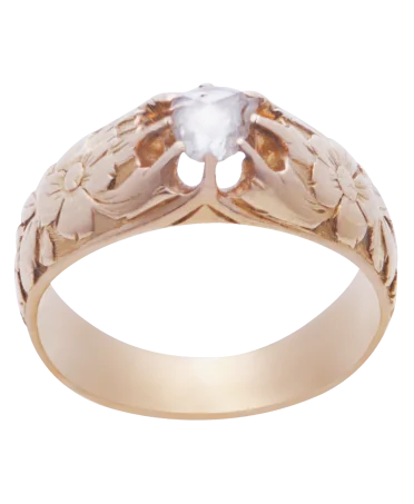 LA SICILIENNE, wedding band in 18 carat yellow gold and solitaire diamond available at VIRTU LUXURY