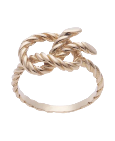 LA MARINE, 18-carat yellow gold ring with a sailor's knot; available at VIRTU LUXURY