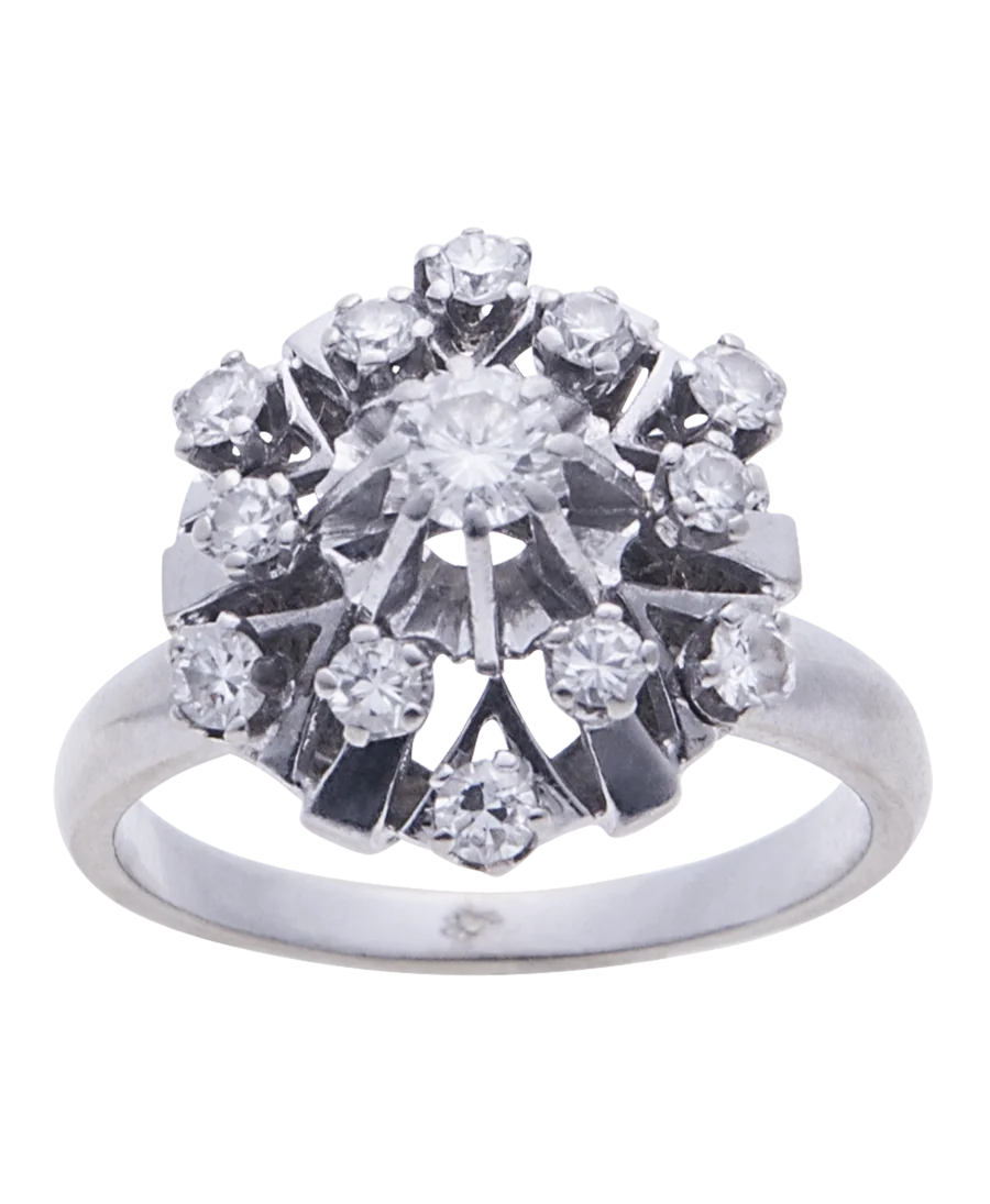 1920s wedding band in 18K white gold and diamonds available at VIRTU LUXURY