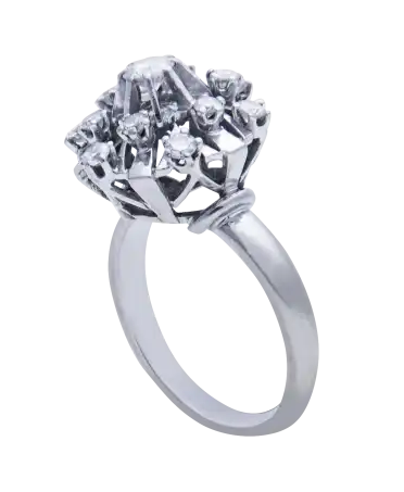 1920s wedding band in 18K white gold and diamonds available at VIRTU LUXURY