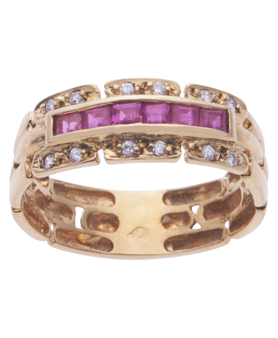 ruby brick ring in 18K yellow gold available at virtu luxury ruby brick ring in 18K yellow gold available at virtu luxury