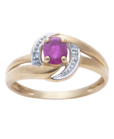 18K YELLOW GOLD RING SET WITH CENTRAL RUBY AVAILABLE AT VIRTU LUXURY