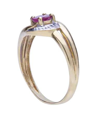 18K YELLOW GOLD RING SET WITH CENTRAL RUBY AVAILABLE AT VIRTU LUXURY