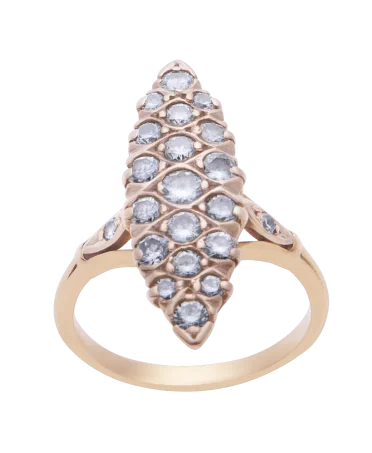 FESTIVE MARQUISE ring in 18 Carat yellow gold. Available at VIRTU LUXURY.