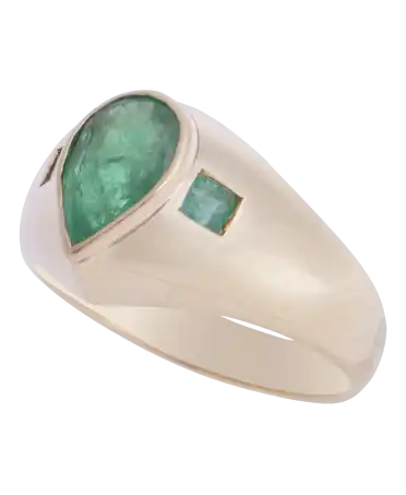 Ring met 3 smaragden uit Colombia. Verkrijgbaar bij VIRTU LUXURY.