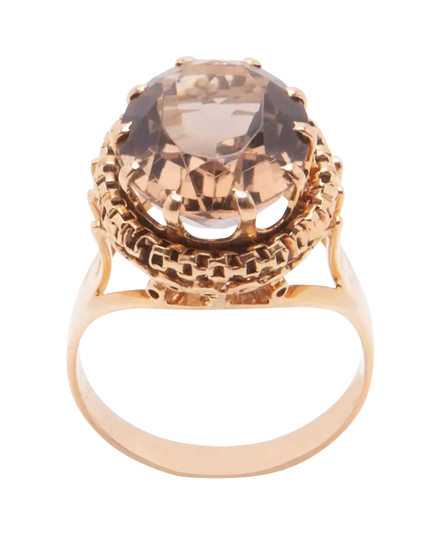 Bague LUMINEUSE en Or jaune 18 Carats avec un Quartz fumé. Disponible chez VIRTU LUXURY. Bague LUMINEUSE en Or jaune 18 Carats avec un Quartz fumé. Disponible chez VIRTU LUXURY.