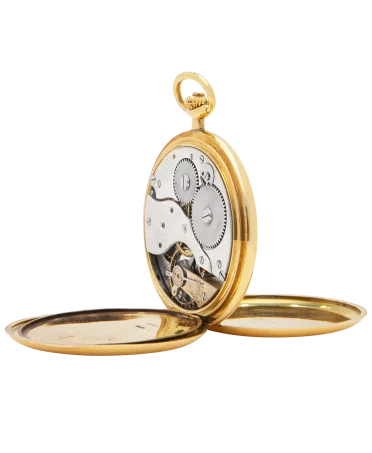 Zakhorloge in 18 karaat geelgoud. Verkrijgbaar bij VIRTU LUXURY.