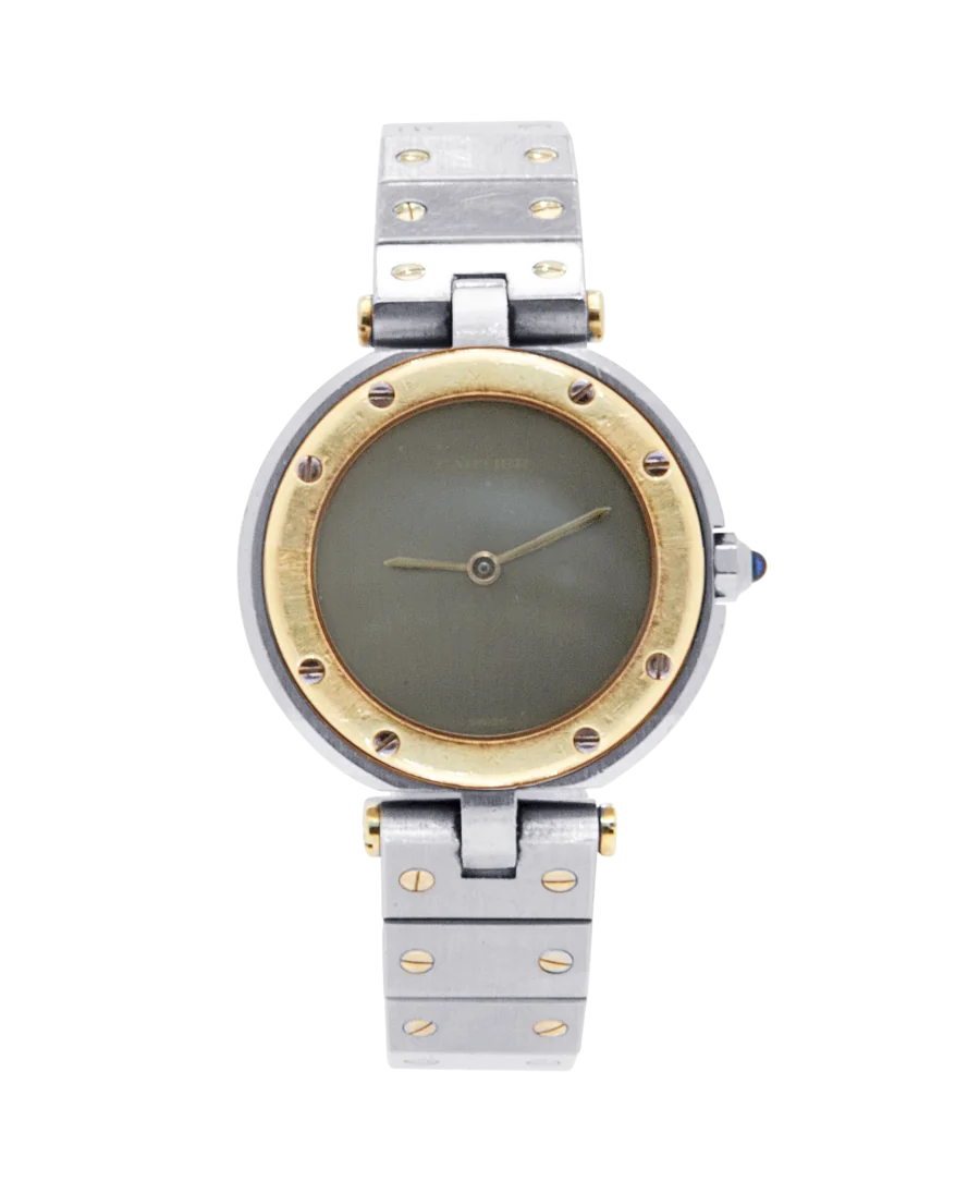 Montre Bracelet Santos Ronde en Acier & Or jaune. Disponible chez VIRTU LUXURY. Montre Bracelet Santos Ronde en Acier & Or jaune. Disponible chez VIRTU LUXURY.