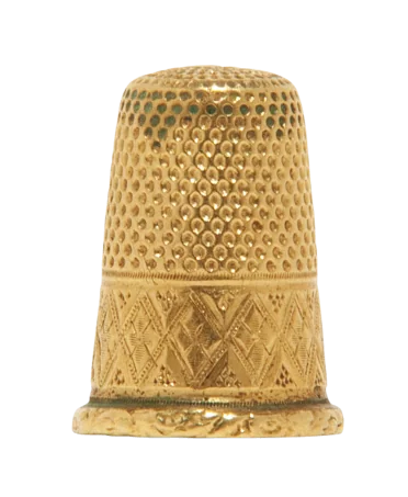 Thimble, shines with all its brilliance being crafted in gold.