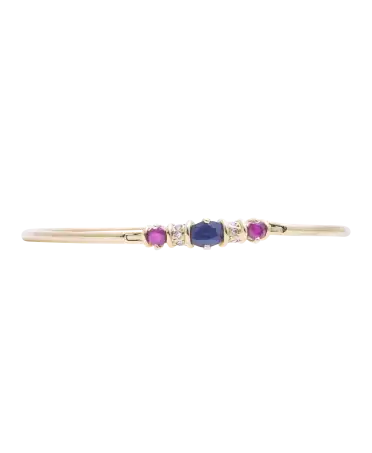 gouden sieraden - gouden slavenarmband met saffieren, diamanten en robijnen - verkrijgbaar bij juwelier VIRTU LUXURY