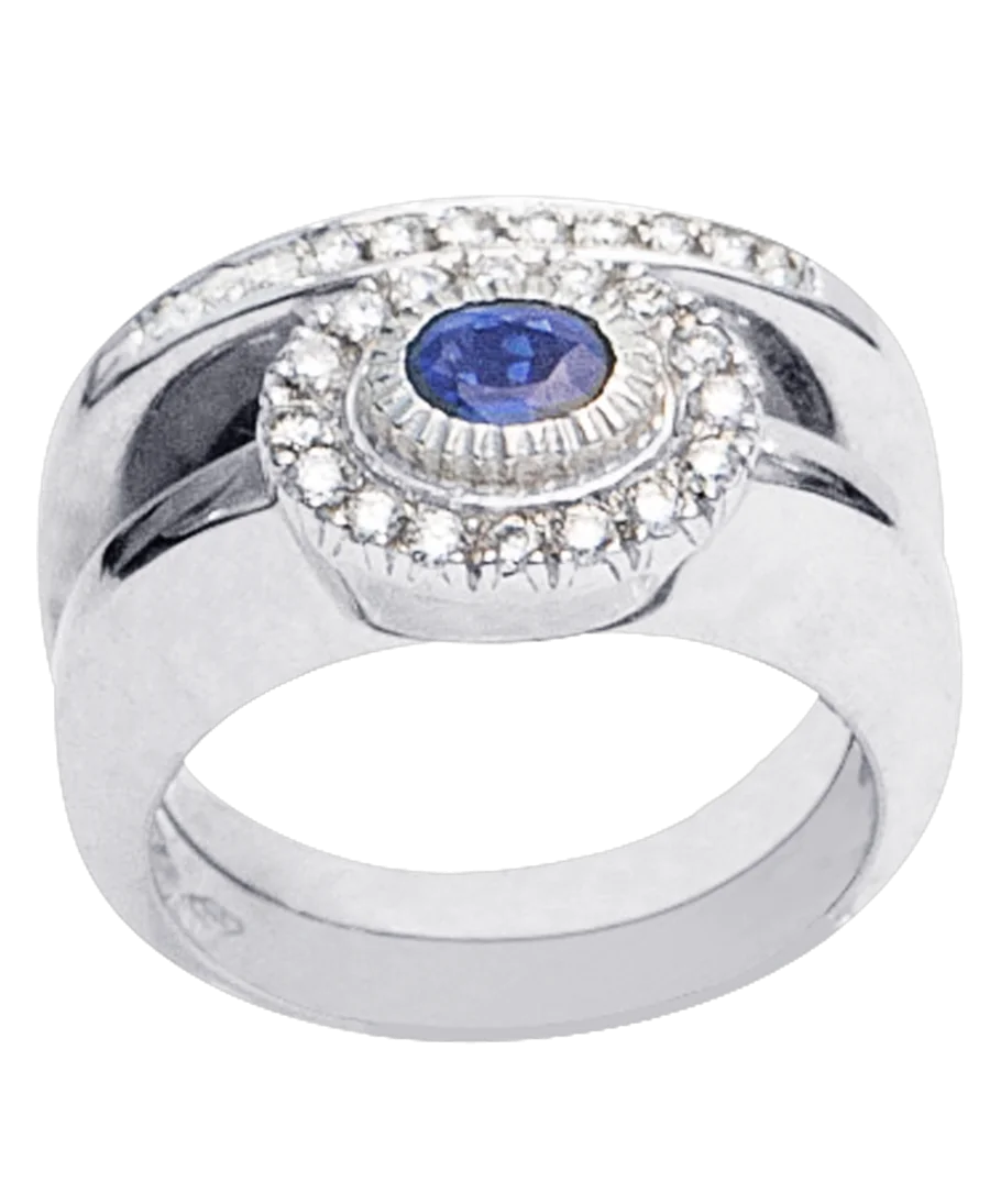 Cette ALLIANCE MARGUERITE est somptueuse avec ses diamants blancs brillants et son saphir qui attire tous les regards Cette ALLIANCE MARGUERITE est somptueuse avec ses diamants blancs brillants et son saphir qui attire tous les regards
