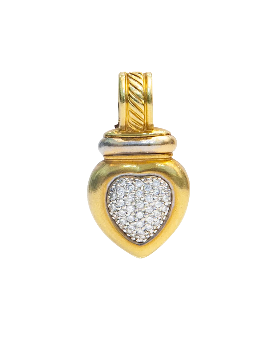 bijoux en or - pendentif en or jaune 18K avec diamants en coeur - bijoux d'occasion disponible en bijouterie chez VIRTU LUXURY bijoux en or - pendentif en or jaune 18K avec diamants en coeur - bijoux d'occasion disponible en bijouterie chez VIRTU LUXURY