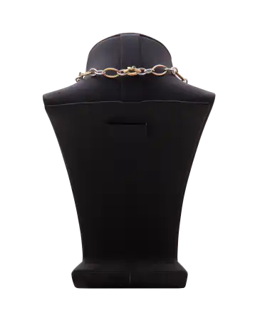 COLLIER MODERNE MI-LONG EN OR JAUNE 18K ET OR BLANC 18K - En BIJOUTERIE chez VIRTU LUXURY