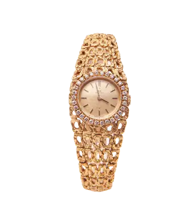 Omega horloge - massief goud - polshorloge - wijzerplaat zonder cijfers - uurwerk - ULTRA ZELDZAAM model