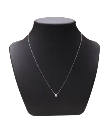 Collier DINH VAN van 18K witgoud briljant - solitair diamant - LE CUBE DIAMANT - Beschikbaar bij VIRTU LUXURY