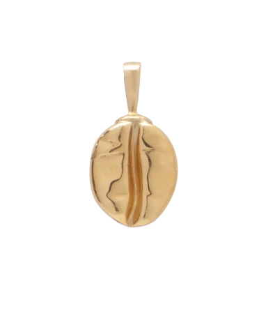 18 Carat Yellow Gold Coffee Bean Pendant. Available at VIRTU LUXURY.