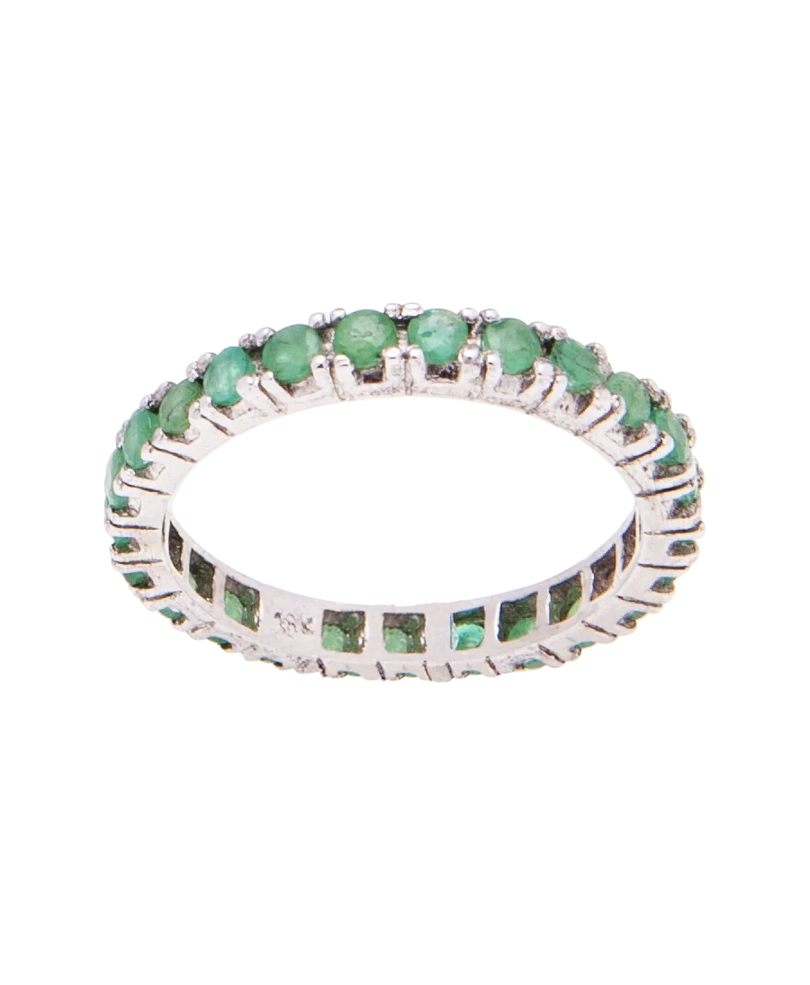Full Tour Emerald Ring is a ring in 18 Carat white gold. Available at VIRTU LUXURY.