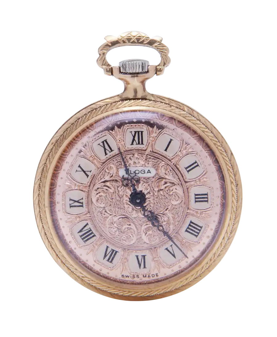 Zakhorloge van horlogehuis Eloga in 18 K roségoud. Verkrijgbaar bij VIRTU LUXURY.