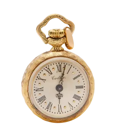 Handopwindbaar hanger-zakhorloge in 18 karaat geelgoud. VIRTU LUXURY