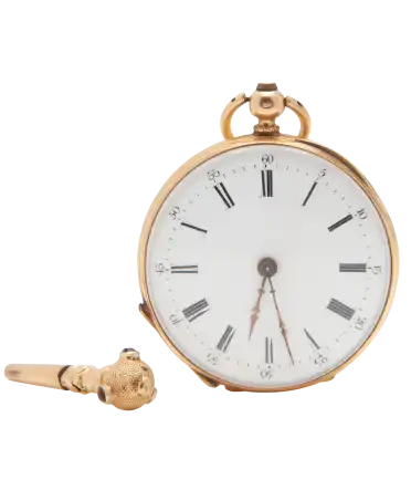18 karaat geelgouden horloge Art Nouveau. Verkrijgbaar bij VIRTU LUXURY.
