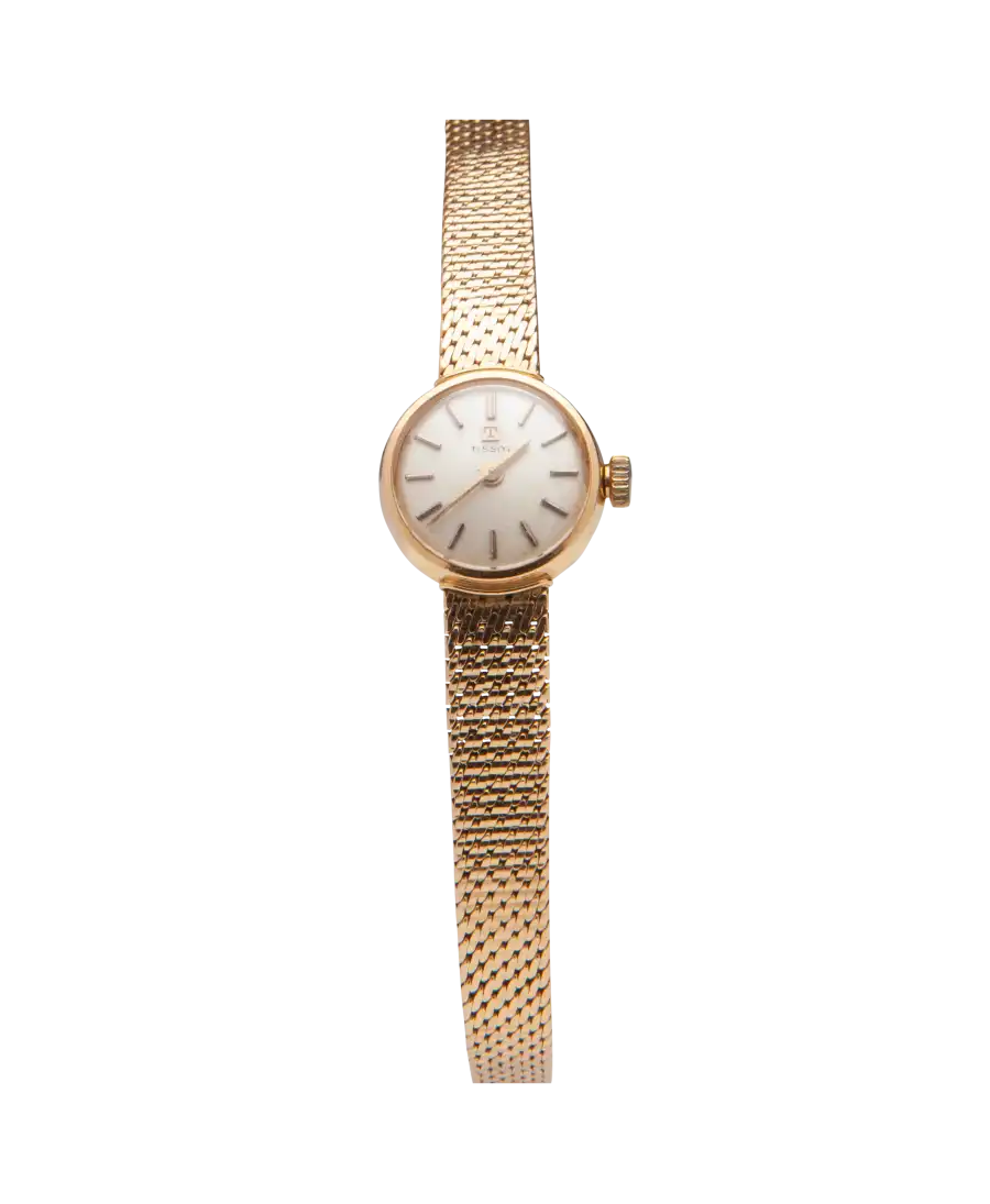 Vintage Fifties Gold Watch horloge van het horlogehuis Tissot. Verkrijgbaar bij VIRTU LUXURY.