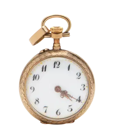 18K geelgouden Lauriers zakhorloge. Uurwerken verkrijgbaar bij VIRTU LUXURY.