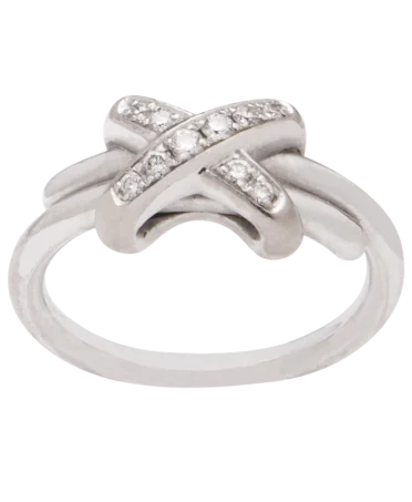 CHAUMET ring premiers liens groot model 18K witgoud en diamanten bij VIRTU LUXURY