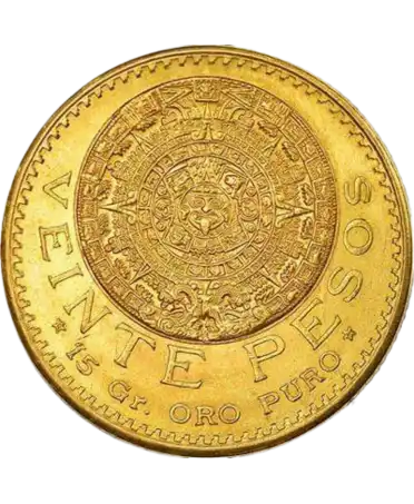Revers de 20 Pesos Mexicains or chez VIRTU LUXURY